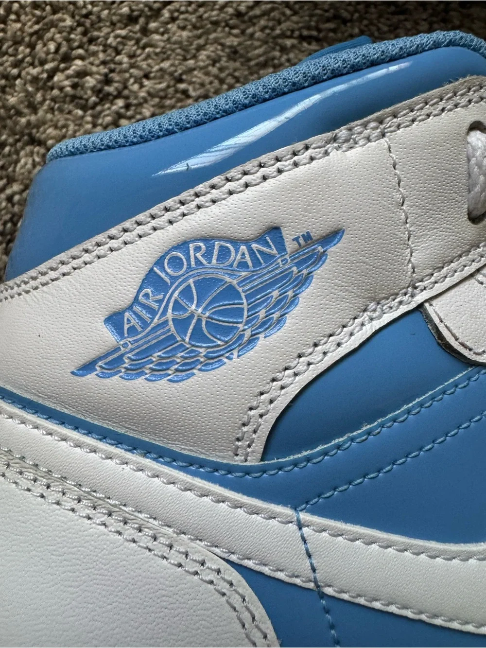Jordan Mid-Top Sneakers in White and Light Blue